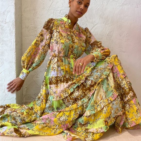 Matilde Pleat Shirtdress in Multi Alemais - Picture 2 of 9